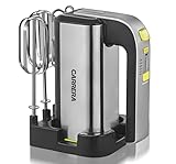 CARRERA Handmixer [mit Aufbewahrungsstation] Handrührgerät - 300 W - Rührgerät - Handmixer Edelstahl - Mixer - Handrührer silber