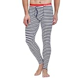LeggingsHerren Thermounterhose Lang Winter Gestreift Thermo Unterhose Leggings Lange Funktionswäsche Hose aus Baumwolle Warme Thermohose Streifen Skiunterwäsche Funktionsunterwäsche
