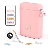 LFPERT Bluetooth Etikett Maker Machine med tejp – HP2 termisk Etikett skrivare rosa, skrivare för hemmabruk, mini klistermärken skrivare maskin för organizing lagring streckkod kontor Hem