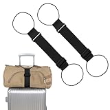 Elastischer Befestigungsgurt für Gepäck, verstellbare Gepäckgurte für Koffer, zum Befestigen von Taschen, tragbares Reisekoffer-Zubehör (2 schwarz), 2 Stück