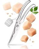 RÖSLE COZY Geflügelschere Edelstahl – Profi Küchenschere & Haushaltsschere mit Einhandverriegelung, Wellenschliff & Federmechanismus – Tranchierschere für Chicken, Fisch, Fleisch, Gans & Knochen