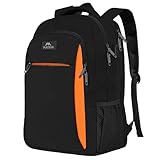 MATEIN Schulrucksack Teenager, Laptop Rucksack 17,3 Zoll Schulrucksack Jungen, Laptoptasche mit USB Ladeanschluss für Arbeit, Reisen, Wanderrucksack, Schulanfang, Essential Bag Damen, Schwarzorange