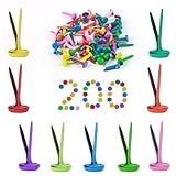 TOPCZY 200Stks Papierverschlüsse, 8mm x 19mm Metall Bunte Brads, Dekorative Musterbeutelklammern, Runde Scrapbooking Brads, Plattierte Rundkopfklammern, Mini Stempel Brads für Schule Büro Basteln