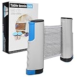 Dalephoric Tischtennisnetze, Ausziehbares Tragbares Tischtennisnetz, Netz Tischtennisplatte Outdoor und Indoor, Maximale Länge 170 cm, Tischtennis Netz für Tischtennistisch, Bürotisch, Graublau