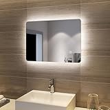 SONNI LED Badspiegel Lichtspiegel LED Spiegel Wandspiegel mit Touch-Schalter badspiegel mit Beleuchtung 50x70 cm Kaltweiß 6400K