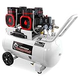 KnappWulf Flüsterkompressor Luftkompressor KW6070 Druckluftkompressor, 70L Tank, 3000W 4PS, 69dB, 10 Bar Betriebsdruck, 512L/min Luftdurchsatz, mit Wasserabscheider, leise, 230V