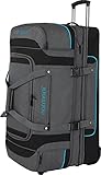 normani Reisetasche 2-Rad Trolley Weichgepäck Reisetasche mit Rollen und 6 Fächern - erweiterbarer Reisetrolley - Sporttasche 120-150 Liter Volumen 81x39x39/47 cm Farbe Grau/Blau Größe 120-150 Liter