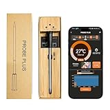 Kabelloses Bluetooth-Fleischthermometer mit APP-Überwachung, IPX7 Wasserdicht, 0°C bis 100°C, 50m Reichweite, bis zu 16 Stunden Akkulaufzeit, hochgenau und schnell, ideal für Backofen und BBQ