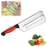 Kohlschneider Krauthobel,Handschneider aus Edelstahl mit Doppel Scharfen Edelstahlklingen,Multifunktional Zerkleinerer Aktenvernichter Sauerkraut Cutter für Sauerkraut Krautsalat (01)