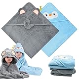 FZSECRIU 2 Stück 80 * 80cm kapuzenhandtuch Baby,babyhandtuch mit Kapuze,Baby Badetuch,kinderhandtuch mit Kapuze,Baby Handtuch Kapuze,waschlappen Baby,Baby waschlappen,Baby Geschenk Junge,Baby Sachen