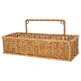 IMIKEYA Wandkorb geflochten hängend: Rattan Korb geflochten Wand hängende Aufbewahrungskörbe für Badezimmer Küche Wandkorb Organizer, 32x12.5x14.7 CM