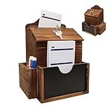 Vorschlagsbox | Wahlbox,Wandmontierbarer Holz-Briefkasten Mit 2 Fächern & Schloss - Für Restaurant Schule Kirche Hochzeit Büro