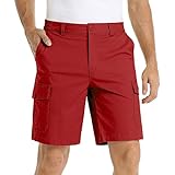 Chino-Shorts für Herren – leichte Ripstop-Stretch-Cargo-Shorts, Golf, lässig, kurz, Outdoor, Wandern, Sommer, halbe Hose, mehrere Taschen, Reißverschluss, Angeln, Radfahren, Safari-Hose, atmungsaktiv