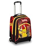 Seven Schultrolley Big, Rot und Gelb, Pokemon Pikachu, Legendary Avengers, Doppelfach, Trinkflaschentasche und Crossover System, Schulrucksack für Reisen, Kinder Jungen, mehrfarbig, Taglia unica,