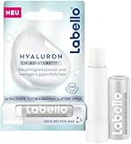 Labello Lippenpflegestift mit Hyaluronsäure für 24h Feuchtigkeit, Lippenbalsam mit ultraleichter Textur, Lippenpflege für weiche Lippen, Hyaluron Lip Moisture Plus (5,2 ml)