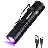 MOWETOO UV Taschenlampe Aufladbar - Mini LED UV Lampe Schwarzlicht Taschenlampe, 395nm Zoombare Ultraviolettes Licht Torch für Urinuntersuchung von Haustieren, Geldscheinkontrolle