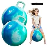 U&C Planet 2er-Pack Hüpfball Hopperbälle mit Griff Hopper Spielzeug für Kinder von 3-8 Jahren Garten Spiel Indoor & Outdoor Spiel Geschenke für Kinder