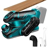 Roadtime Akku-Hobel Kompatibel mit Makita 12V Akku, Elektrohobel Einhandhobel,Handhobel mit 60 mm Hobelbreite, Spantiefe 0.8 mm, 13000 U/min, Hobelmaschine Holzhobelmaschine (Ohne Akku)