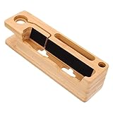 Gadpiparty Dockingstation aus Holz Desktop Handy, Mobiltelefon ladeständer schreintischorganizer schreibtischorganizer tischdeckenklammern Holzständer Uhrenständer für Schreibtisch Khaki