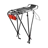 Dokeno Fahrrad Gepäckträger Hinten, Aluminiumlegierung Fahrradständer Maximalbelastung 25kg, Fahrradgepäckträger mit Reflektor Fahrradzubehör Federklappe für Mountainbike Rennräder MTB
