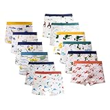 HAGOT 12er Pack Jungen Boxershorts aus Baumwolle Unterhosen， Jungen Unterhosen Baumwolle Boxershorts, 3-5 Jahre Alt
