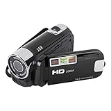 Yunir Videokamera-Camcorder, Digitalkamera-Recorder, 720P, 30 FPS, 16MP, 2,7 Zoll, 16-facher Digitalzoom, Vlogging-Kamera-Recorder, mit USB-Kabel (Black)