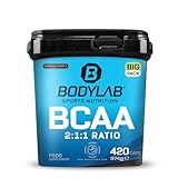 Bodylab24 BIG PACK BCAA 420 Kapseln, 1200mg BCAA im Verhältnis 2:1:1 je Portion, enthält L-Leucin, L-Isoleucin und L-Valin, einfach in der Dosierung durch praktische Kapselform