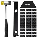 BLOSTM Laminatboden-Set – 30 Laminatboden-Abstandshalter, doppelseitiger Gummihammer, robuster Gewindeblock & robuste Stahlzugstange für Laminatböden – All-in-One-Holz-Laminat-Bodenbelag Werkzeug-Set