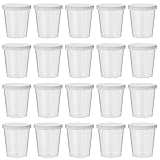 Plastikbecher Mit Deckel, 20 Stück Transparent Mini Gefrierdosen Kleine Mit Deckel Plastik 30ml Deli Cups Aufbewahrungsdosen Kleine Tupperdosen Für Soßen Flüssige Food