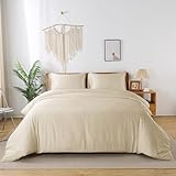 bienDo Bambus Bettwäsche 135x200, Beige, Vegane Seide Bettbezug für Sommer und Winter, Kühlend und Allergikerfreundlich, Weich, Silky und Luxus wie Ägyptische Baumwolle Bettwaren
