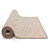 KARAT Teppich Läufer Geneva - Teppichläufer auf Maß - Meterware - Flurteppich - Küchenläufer - Teppich für Küche, Flur & Wohnzimmer (80 x 350 cm, Beige)