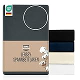 Utopia Bedding Jersey Spannbettlaken, Anthrazit, 160 x 200 cm – 25 cm, Bettlaken Baumwollmischung, Zuschnitte für Dicke Matratzen