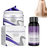 Silbershampoo Purple Shampoo Für Blondiertes Haar, Haarmaske für trockenes und blondiertes Haar, Toning-Shampoo für blondes Haar, Feuchtigkeitsspendendes Silbershampoo