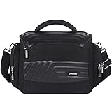 DOMISO SLR DSLR Kameratasche Wasserdicht Fototasche Schutztasche für Spiegelreflexkamera Systemkamera Kompaktkamera Nikon Canon Sony, Schwarz