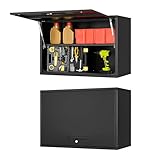 Sightlife Werkstattschrank Hängeschrank Werkzeug-Wandschrank mit höhenverstellbaren Fachböden Werkzeugschrank Metall Lochwand Werkzeugwand Stahlschrank Wandregal abschließbar 55x 80 x 40cm(HxB xT)