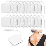 20 Stück 4 x 4 cm Tens-EMS Elektroden Pads, Selbstklebend Wiederverwendbar Elektroden Pads für Linderung von Muskel (40 × 40 mm)