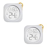 2 Stück - OPPERD Hygrometer & Raumthermometer - Kleiner Digitaler Luftfeuchtigkeitsmesser mit Präzisem Thermometer innen, Praktischer Feuchtigkeitsmesser für Schlafzimmer, Kinderzimmer, Wohnzimmer