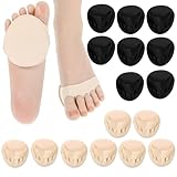 Wanmu 8 Paar Füßlinge Zehensocken damen mit Polsterung Zehenkappen Toe Socks Unsichtbare Halbsocken Nahtlos Rutschfeste Griff Versteckte Baumwollzehensocken für Mules