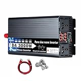 HENGJINGTR 72V Zu 110V, 3000W Reiner Sinuswellenwechselrichter Auto-Stromrichter DC 12V / 24V / 48V / 60V / 72V Zu AC 110V / 220Vsolar-Stromrichter Mit LCD-Anzeige,24v to 110v