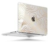 MEEgoodo Schutzhülle für M4 MacBook Pro 14 Zoll 2024 2023 2021, transparente Hülle, passend für Modell A3112/A3401/A3185/A2918/A2992/A2779/A2442 M3 M2 M1 Pro/Max, abstrakte lineare Wellen