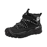 Winter Mädchen Jungen Stiefeletten Bequem Warm Gefüttert Freizeitschuhe Sportschuhe Outdoor Kinder Baby Moorstiefel für Kleinkind Jungen, Schwarz , 28 EU