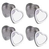 MAGICLULU Herzförmige Blechdosen Geschenkbox 12 Stück mit Transparentem Deckel Kleine Aufbewahrungsbox aus Weißblech für Süßigkeiten Partygeschenke und Selbstgemacht Verpackung Tragbare