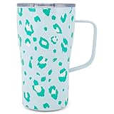 Mary Square Reisebecher mit Griff, gebogen, Edelstahl, 473 ml, Blaugrün