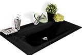 SAM Milchglasbecken Santana, Waschbecken vorne abgerundet, schwarzes Glas, Waschtisch 100 cm, ohne Unterschrank