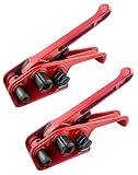 QWORK® 2 Stücke Manuelles Umreifungsgerät, für 13mm-19mm PP/PET Kunststoffspanner Umreifungsband Kit