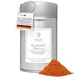 Boomers Gourmet - Cayenne Pfeffer gemahlen, Cayennepfeffer, Cayenne Pepper, Hochwertiger, Scharfer Chili, Ideal für Würzige Gerichte und Marinaden - Gewürzdose 11,5cm - 90g
