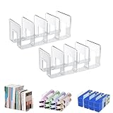 Marte Vanci Zeitschriftenhalter aus Acryl, 4 Fächer, Schreibtisch-Aktenordner, Organizer, Bücherregal, Aktenordner, transparent, 2 Stück