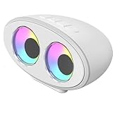 fesoklaf Bluetooth-Lautsprecher mit weißem Rauschen und HD-Sound, Cartoon-Augen, RGB-Lichter, AUX- und TF-Karten-Eingang, für Schlaf, Outdoor, Zuhause, Reisen, Geschenkideen