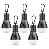 Flintronic 5 Stücke Campinglampe, LED Camping Lampe LED Camping Laterne Zeltlampe Glühbirne , Camping Licht mit Karabiner, Notlicht , Camping Lampen für Abenteuer, Angeln, Stromausfall Wasserdicht