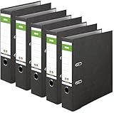 Original DINOR Ordner - Recycling - Made in Germany. 8 cm breit DIN A4 schwarz Aktenordner Briefordner Büroordner Pappordner Schlitzordner Blauer Engel (Ordner Wolkenmarmor, 5er Pack breit)